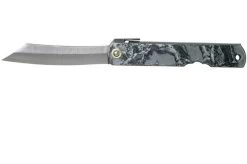 Higonokami Pocket Knife 7.3 Cm HIGOC3, Blue Paper Steel, Grey Black Glitter