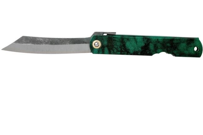 Higonokami Pocket Knife 7.3 Cm HIGOCJB, Blue Paper Steel, Jade Black Green Glitter Enamel 3 Higonokami Pocket Knife 7.3 Cm HIGOCJB, Blue Paper Steel, Jade Black Green Glitter Enamel