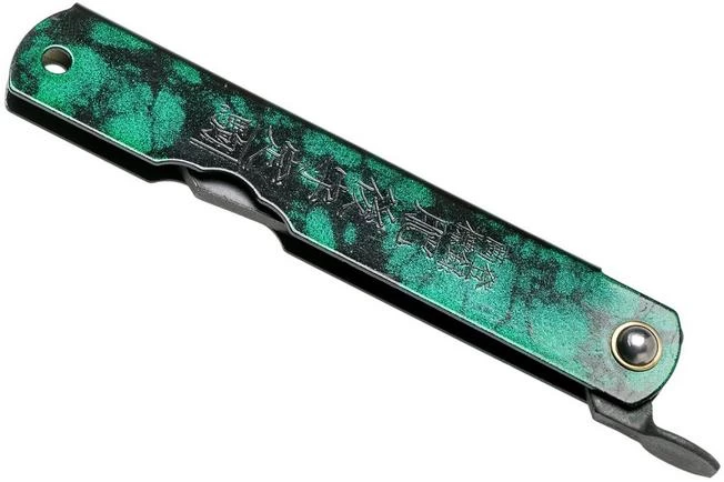 Higonokami Pocket Knife 7.3 Cm HIGOCJB, Blue Paper Steel, Jade Black Green Glitter Enamel 6 Higonokami Pocket Knife 7.3 Cm HIGOCJB, Blue Paper Steel, Jade Black Green Glitter Enamel - Image 4