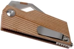 Kizer Vanguard CyberBlade Natural Micarta V2563A2 Pocket Knife, Yue Design -Optimal Knife Shop KZV2563A2 04 kizer