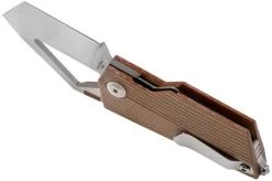 Kizer Vanguard CyberBlade Natural Micarta V2563A2 Pocket Knife, Yue Design -Optimal Knife Shop KZV2563A2 05 kizer