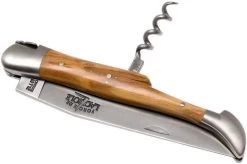 Forge De Laguiole With Corkscrew 22121INOL, Olive Wood -Optimal Knife Shop LA22121INOL 05 forge de laguiole la22121inol 05
