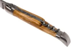 Forge De Laguiole With Corkscrew 22121INOL, Olive Wood -Optimal Knife Shop LA22121INOL 07 forge de laguiole la22121inol 07