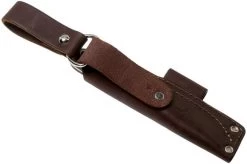 LT Wright Bushbaby HC, 1075, Matte Black Micarta, Leather Sheath, Bushcraft Knife -Optimal Knife Shop LT BUBA BM LS 07 lt wright