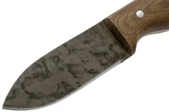 LT Wright Bushbaby HC, 1075, Matte Green Micarta, Leather Sheath, Bushcraft Knife -Optimal Knife Shop LT BUBA NM LS 03 lt wright
