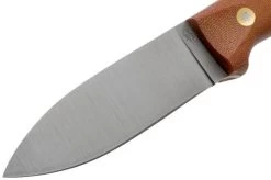 LT Wright Genesis Flat Grind, A2, Matte Natural Micarta, Leather Sheath, Bushcraft Knife -Optimal Knife Shop LT GEN FL NM LS 03 lt wright