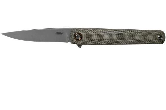 MKM Flame Drop FL01-GCT Green Canvas Micarta Pocket Knife, Michael Zieba Design 3 MKM Flame Drop FL01-GCT Green Canvas Micarta Pocket Knife, Michael Zieba Design