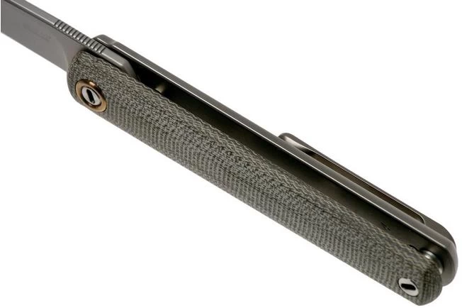 MKM Flame Drop FL01-GCT Green Canvas Micarta Pocket Knife, Michael Zieba Design 9 MKM Flame Drop FL01-GCT Green Canvas Micarta Pocket Knife, Michael Zieba Design - Image 7