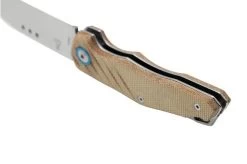 MKM Root RT-NC Satin Natural Canvas Micarta Pocket Knife, Jens Anso Design -Optimal Knife Shop MMK RT NC 04 mkm