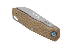 MKM Root RT-NC Satin Natural Canvas Micarta Pocket Knife, Jens Anso Design -Optimal Knife Shop MMK RT NC 06 mkm