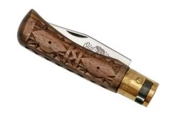 Old Bear Classical Carved Walnut XS, 9307-15-LNI Pocket Knife -Optimal Knife Shop OB9307 15 LNI 04 oldbear