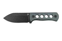 QSP Knife Canary QS141-D2 Blackwashed, Denim Micarta, Neck Knife
