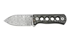 QSP Knife Canary QS141-E Damascus, Aluminium Foil Carbon Fibre, Neck Knife