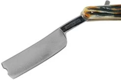 Rough Ryder Folding Razor Cinnamon Stag RR2159 Damascus Straight Razor -Optimal Knife Shop RY2159 03 rough ryder