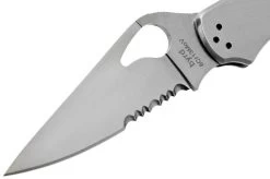 Spyderco Harrier 2 Stainless BY01PS2 Partly Serrated Pocket Knife -Optimal Knife Shop SPBY01PS2 03 spyderco