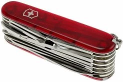 Victorinox Swisschamp (33) - Red Transparant -Optimal Knife Shop VT1 6795 T 06 victorinox swisschamp 33 rood transparant vt1 6795 t d6