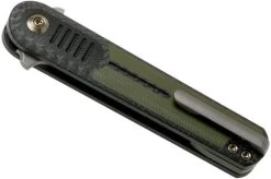 We Knife Angst 2002A Carbon Fibre, Green G10 Pocket Knife, Justin Lundquist Design -Optimal Knife Shop WK2002A 04 we knife