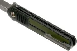 We Knife Angst 2002A Carbon Fibre, Green G10 Pocket Knife, Justin Lundquist Design -Optimal Knife Shop WK2002A 05 we knife