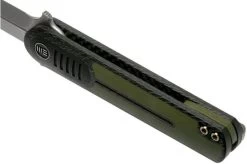 We Knife Angst 2002A Carbon Fibre, Green G10 Pocket Knife, Justin Lundquist Design -Optimal Knife Shop WK2002A 07 we knife