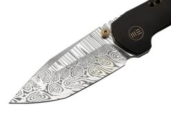 WE Knife Trogon WE22002B-DS1 Black Titanium, Heimskringla Damasteel Pocket Knife -Optimal Knife Shop WKWE22002B DS1 03 weknife