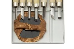 Yoshiharu L-7 Maruichi Japanese Wood Carving Knives, Set Of 7 With Baren -Optimal Knife Shop YSH 026 03 yoshiharu