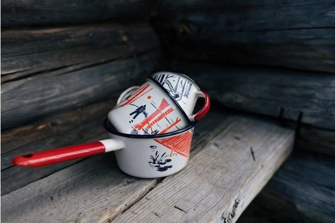 Knivesandtools Enamel Set E-SET-01, Mugs 8 Cm, 10 Cm & Saucepan 14 Cm, Enamel Crockery 8 Knivesandtools Enamel Set E-SET-01, Mugs 8 Cm, 10 Cm & Saucepan 14 Cm, Enamel Crockery - Image 6